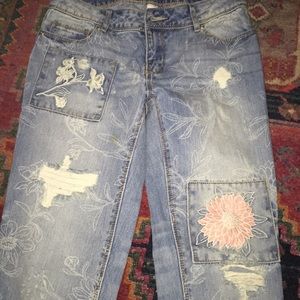 Amazing Distressed and patched Jeans Size 4
